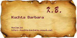 Kuchta Barbara névjegykártya